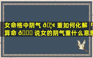 女命格中阴气 🦢 重如何化解「算命 🐘 说女的阴气重什么意思」